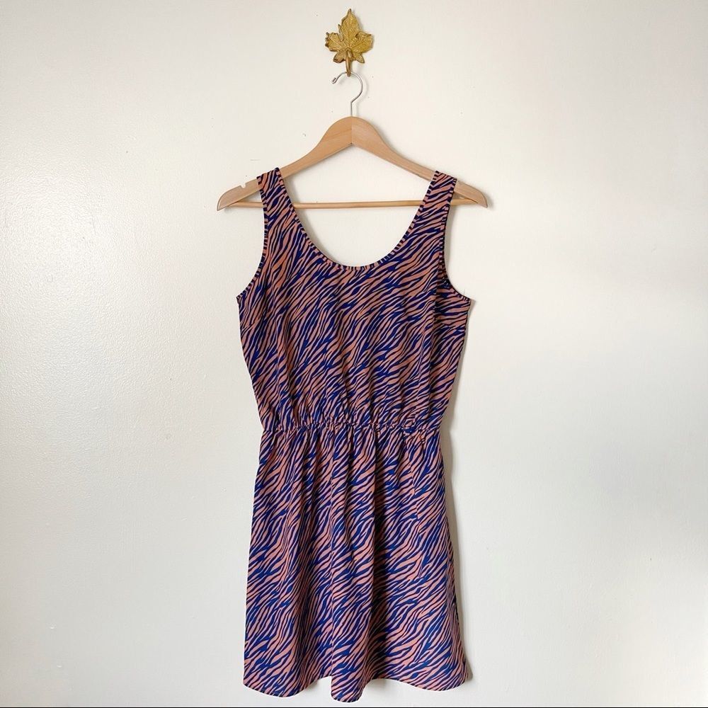 Anthropologie Sunday In Brooklyn Zebra Print Sleeveless Mini Dress Size Medium